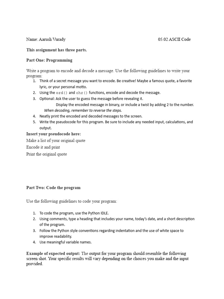 Ascii Code 1 | PDF | Python (Programming Language) | Computer Data