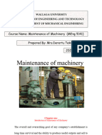 Maintenance of Machinery