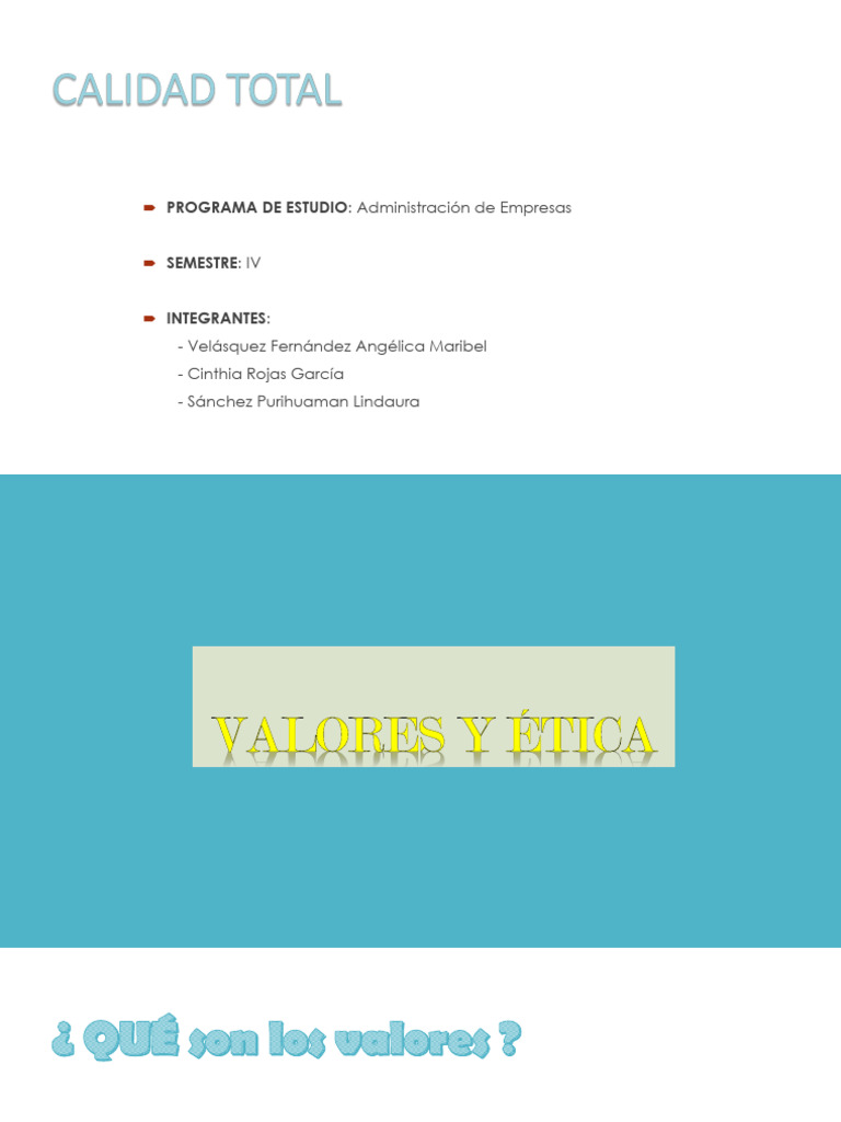 Valores y Etica | PDF | Crecimiento personal y profesional | Relaciones ...