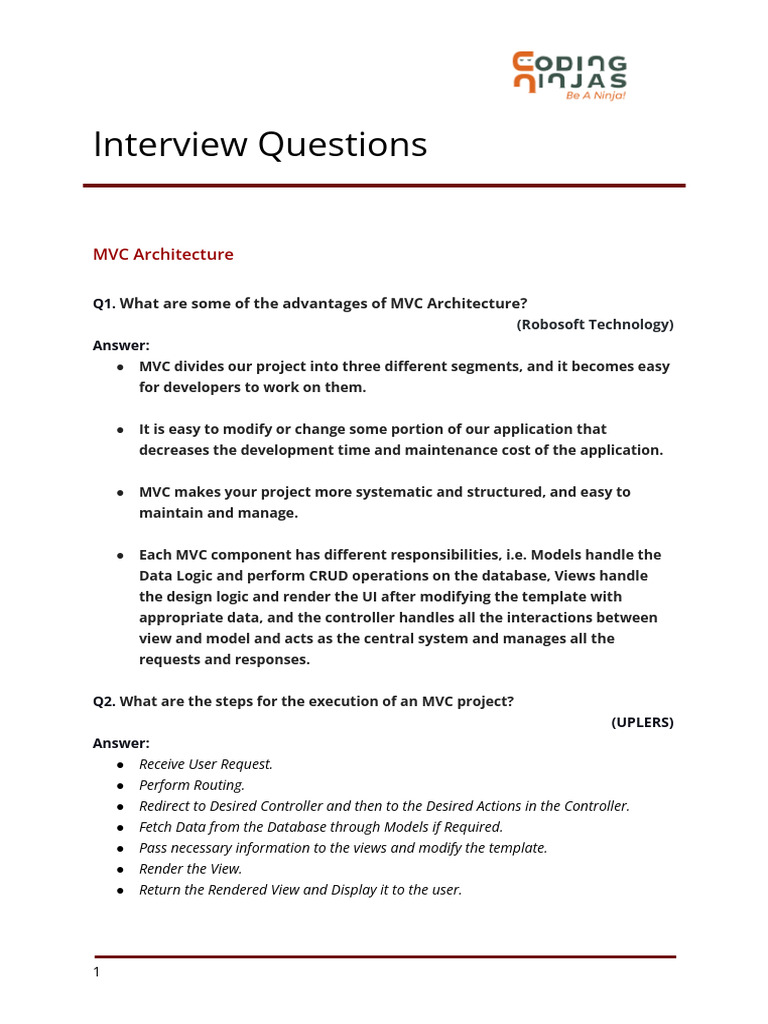 GP Node Architecture Interview Questions PDF ModelView