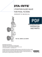 Two Position Slide Valve For Pool Filters: Owner S Manual