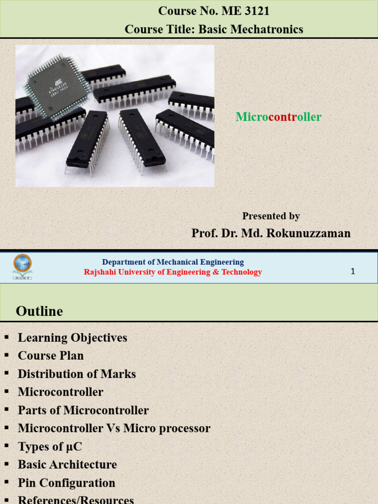 Lecture 1 | PDF | Microcontroller | Central Processing Unit
