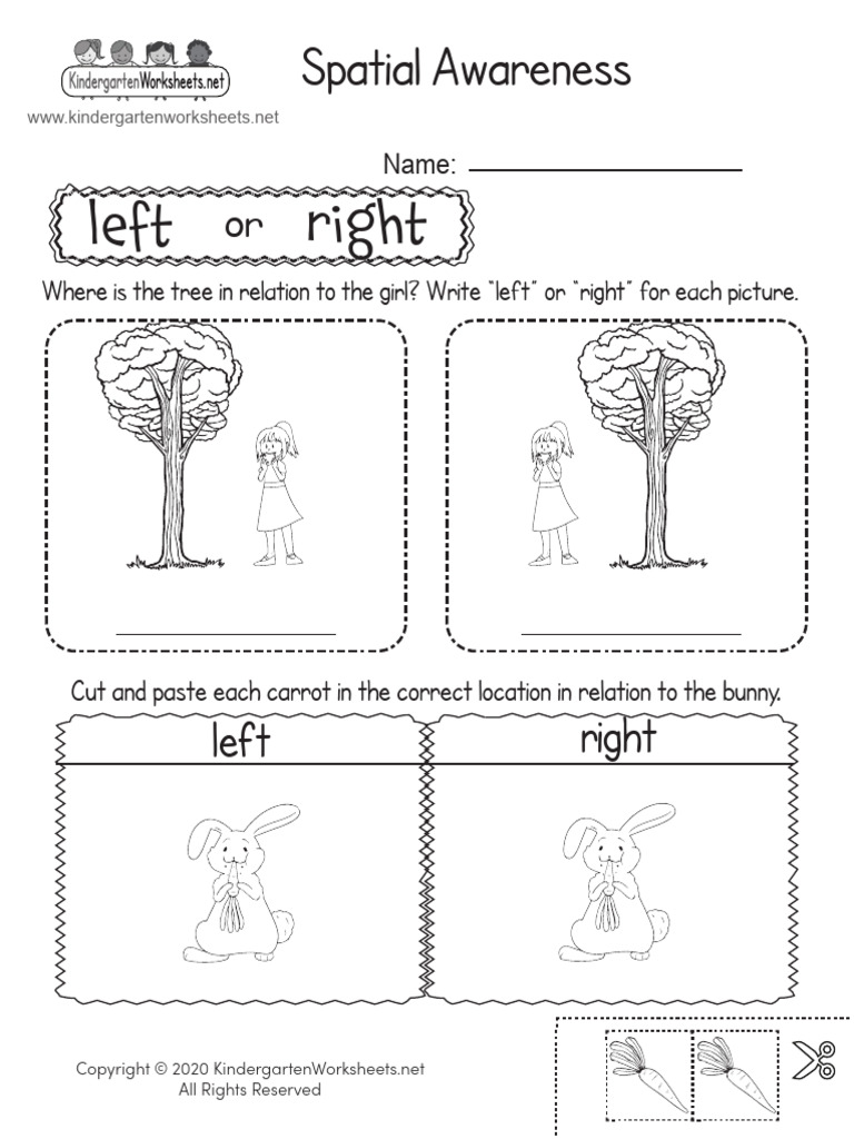 Spatial Concepts Worksheet PDF
