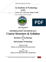 Course Structure & Syllabus: University Institute of Technology (UIT)