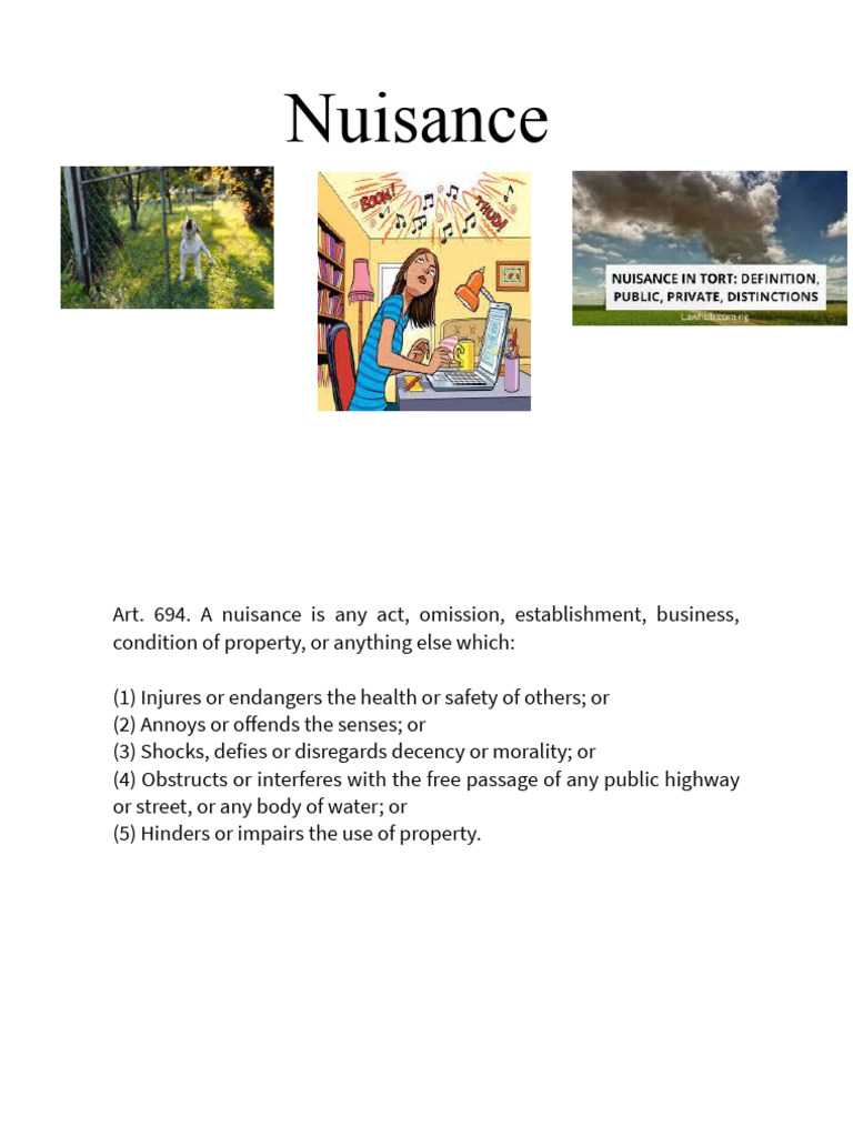 Understanding Nuisance Law And Remedies Pdf Nuisance Public Sphere