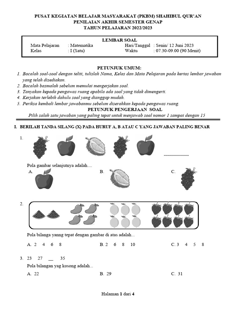 Menjelajahi Contoh Soal UAS Matematika Kelas 4: Panduan Lengkap untuk Sukses Ujian