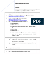 Nigeria Tourist Visa-Documents List