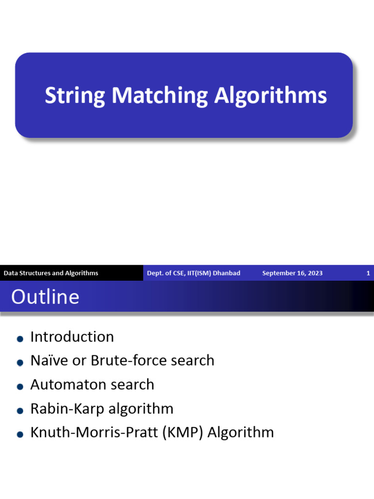 String Matching 0 | PDF | Algorithms And Data Structures | Applied ...
