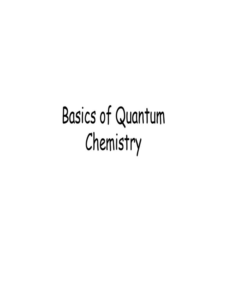 Fundamentals of Quantum Chemistry | PDF | Ab Initio Quantum Chemistry ...