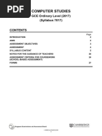 Computer Studies: GCE Ordinary Level (2017) (Syllabus 7017)