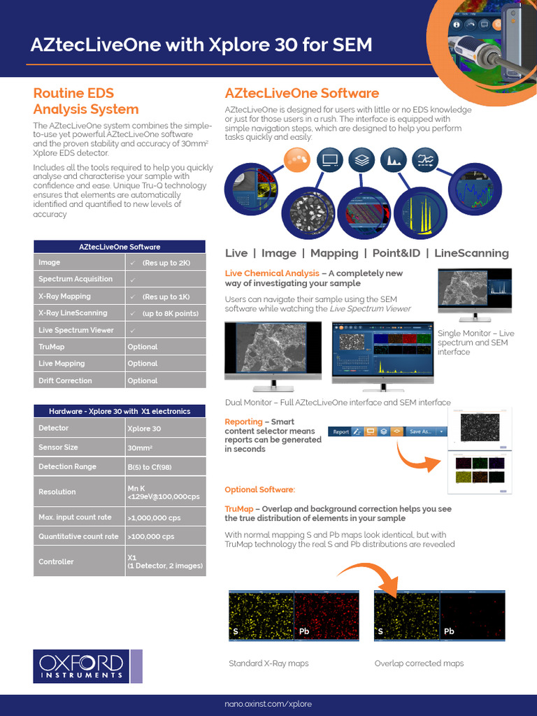 AZtecLiveOne & Xplore 30 EDS System | PDF | Scanning Electron ...