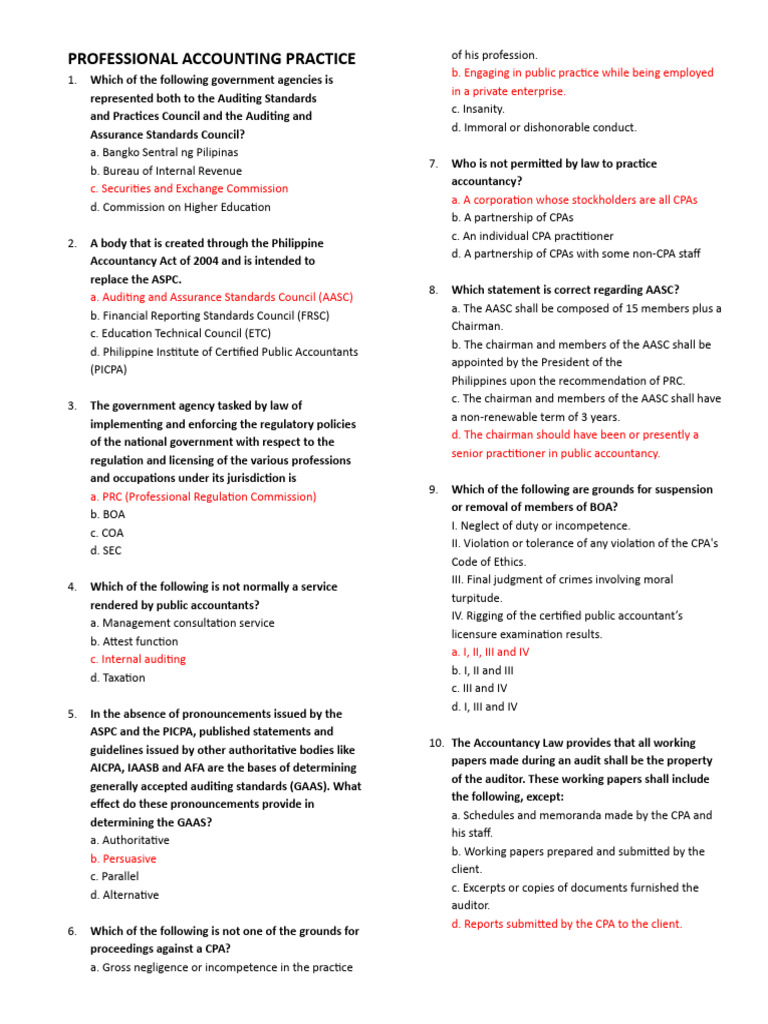 Professional Accounting Practice - Theories | PDF | Certified Public ...