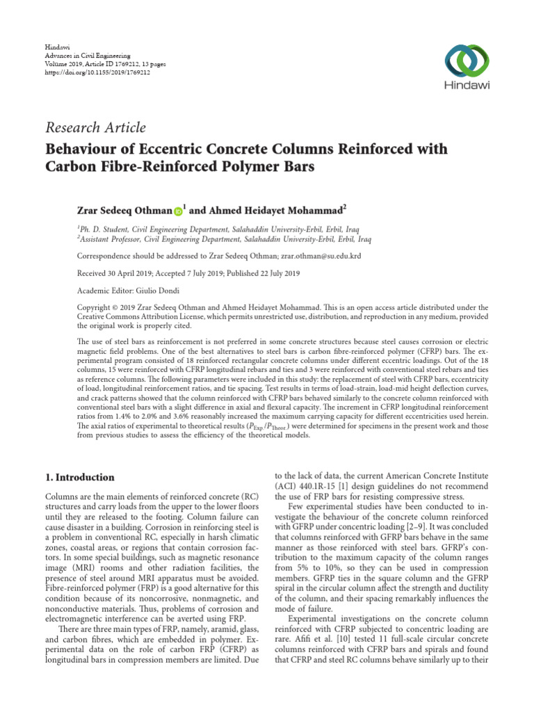 Behaviour of Eccentric Concrete Columns Reinforced | PDF | Reinforced ...
