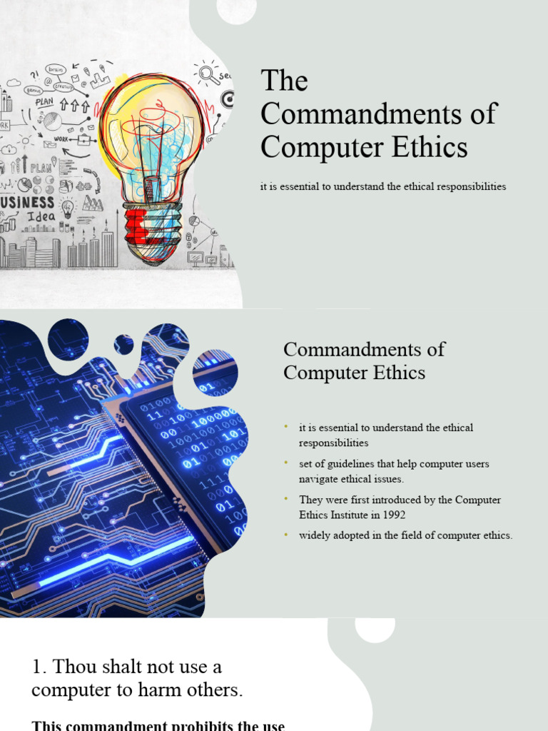 The commandments of computer ethics pdf copyright infringement