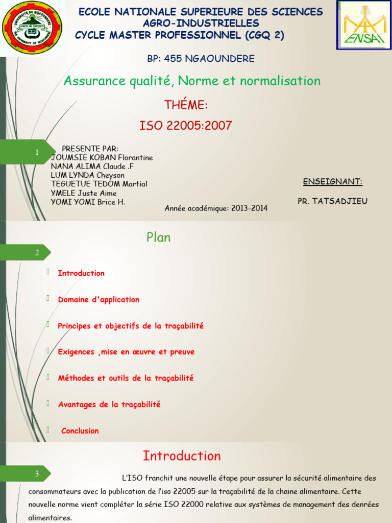 ISO 22005:2007 et Traçabilité Alimentaire | PDF | Radio-identification ...