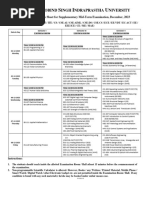 Datesheet For Supplementary Mid-Term Examination Nov-2023 (IPU)