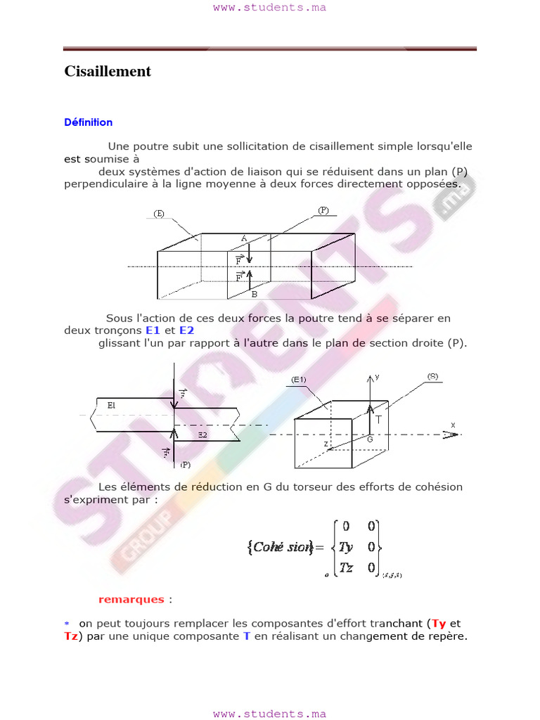 Analyse du cisaillement en poutres | PDF | Contrainte de cisaillement ...