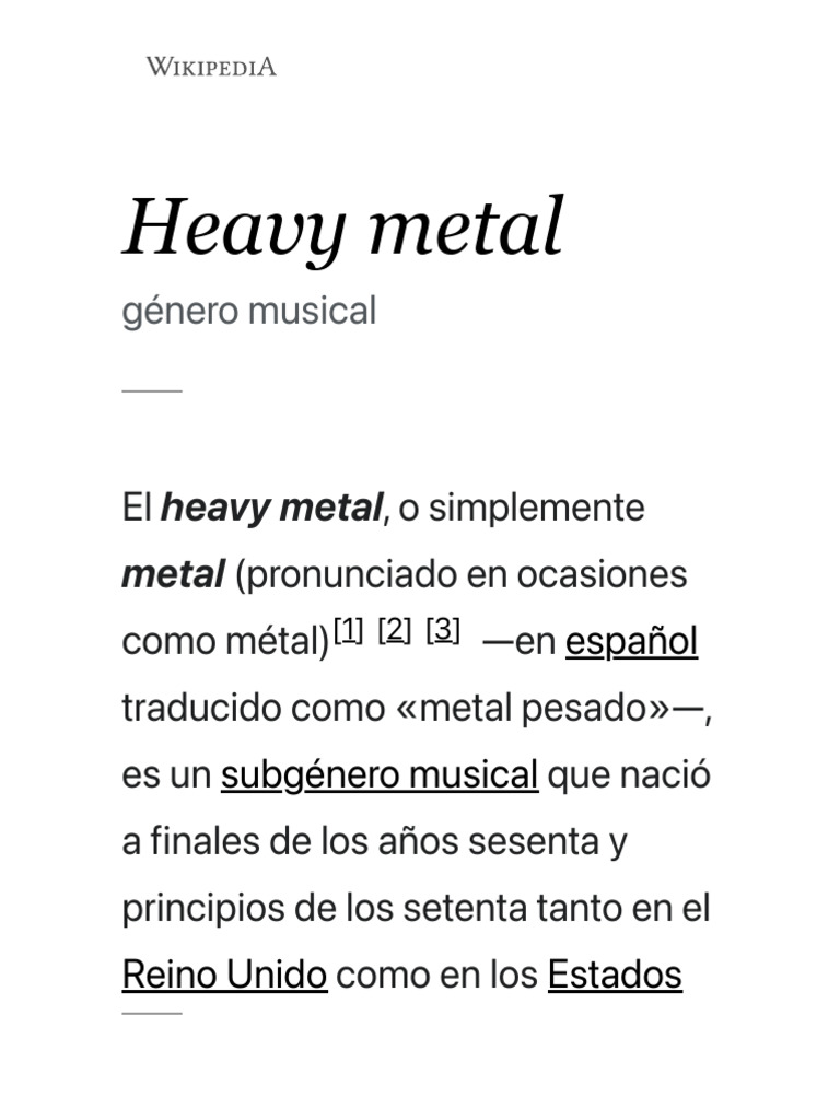 Heavy Metal PDF Música heavy metal Piedra dura