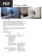 CT Scan Vs MRI - Difference Tabular Form