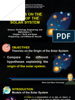 Theories On The Origin of The Solar System