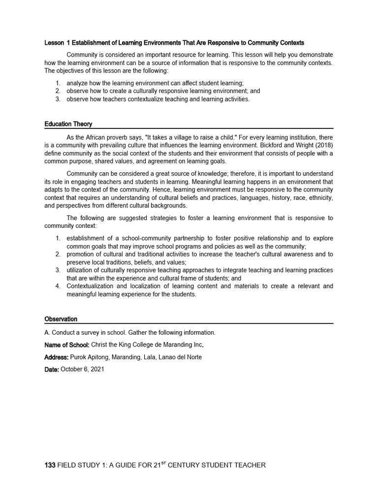 Chapter 7 | PDF | Teachers | Learning