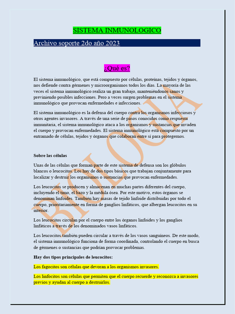 Sistema Inmunologico Pdf Biologia 2023 Pdf Sistema Inmune Antígeno