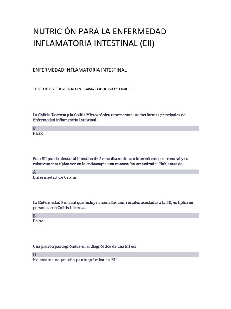 Medicarama Nutrici n Para La Enfermedad Inflamatoria Intestinal PDF 