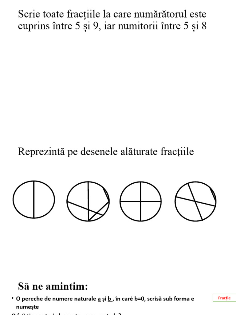 2fractii Subnitare, Supraunitare, Echiunitare | PDF