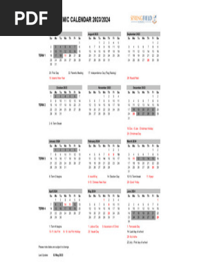Academic Calendar 2023