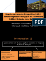 Biopsies Percutanées Échoguidées Interêt Dans Le Diagnostic Étiologique Des Infiltrations Indeterminées Du Grand Épiploon