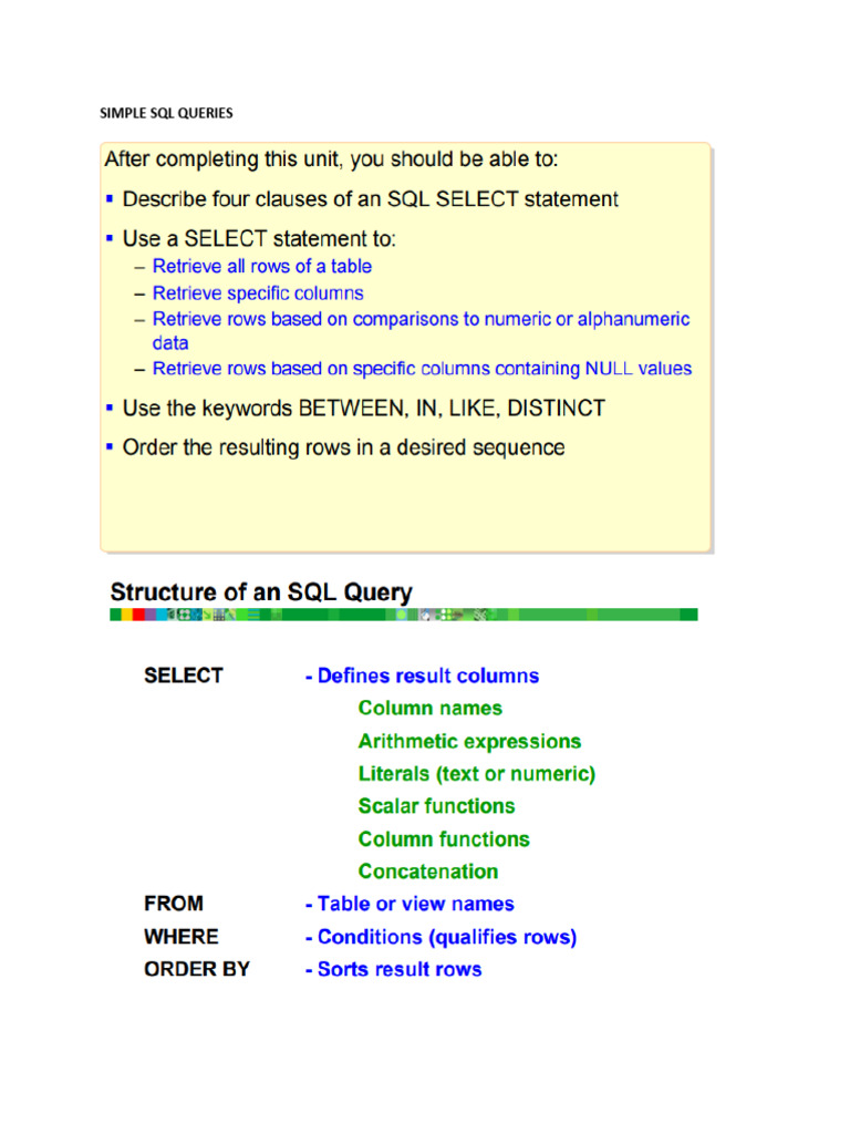 8 Simple SQL Queries | PDF | Information Technology Management ...