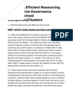 Efficient Resourcing and Effective Governance Through School Complexes-Clusters - NEP 2020 India
