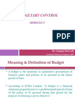 Module V Budgetary Control