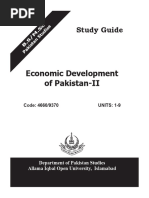 Economic Development of Pakistan-II: Study Guide