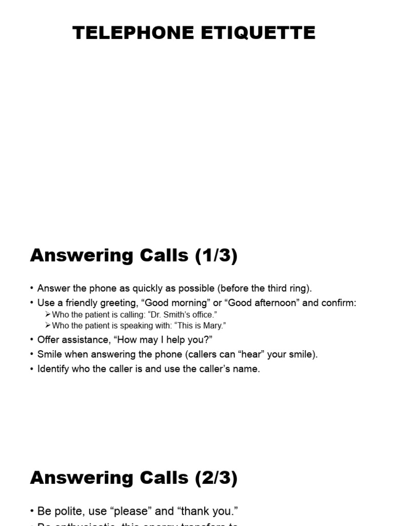 What Is Telephone Etiquette Pdf