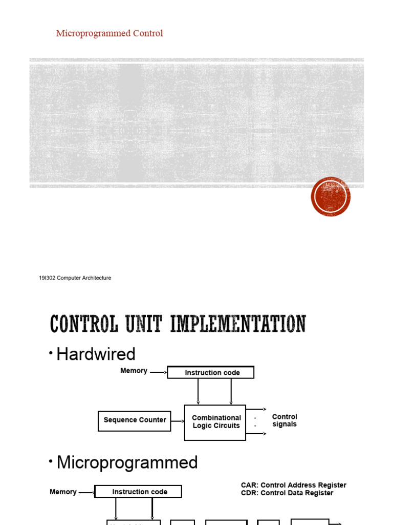 Microprogrammed Control Unit PDF Manufactured Goods Computer Hardware