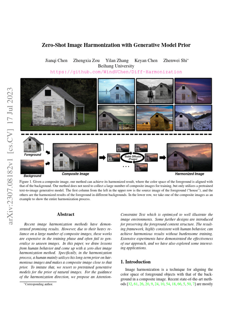 Zero-Shot Image Harmonization With Generative Model Prior | PDF | Deep ...