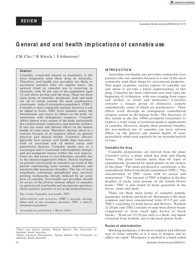 Australian Dental Journal 2008 Cho General and Oral Health