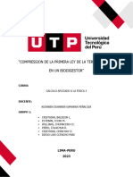 Compression de La Primera Ley de La Termodinámica en Un Biodigestor