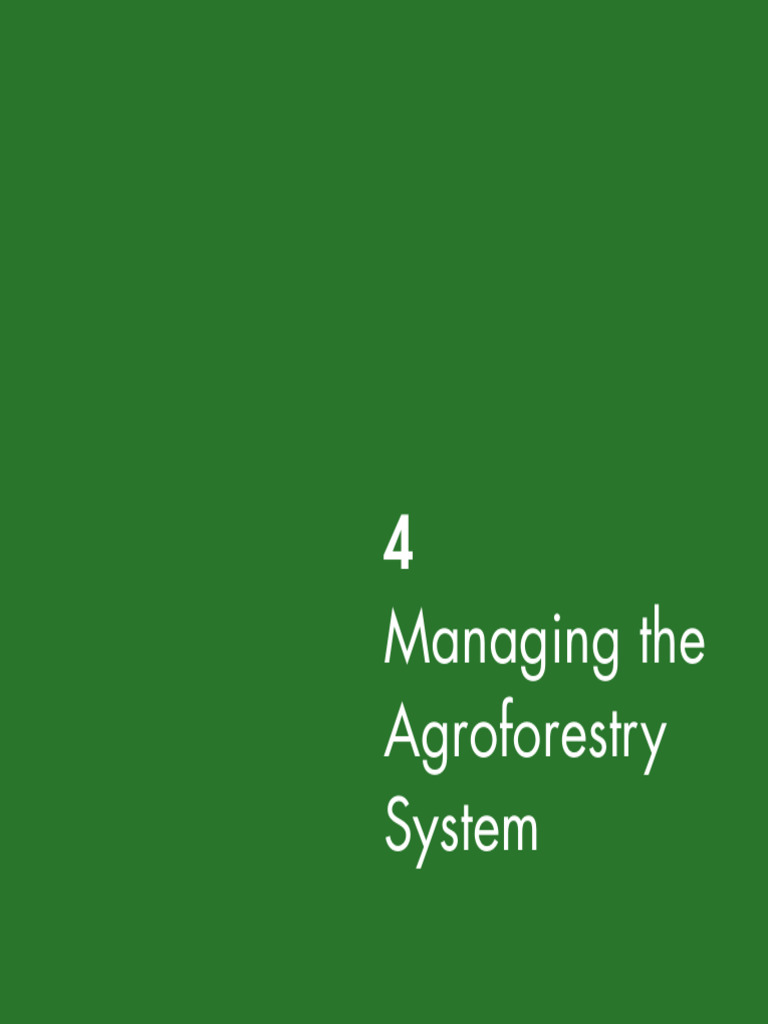 Management of Agroforestry PDF Agriculture Soil