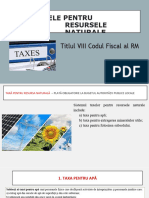 Taxele Pentru Resursele Naturale: Titlul VIII Codul Fiscal Al RM