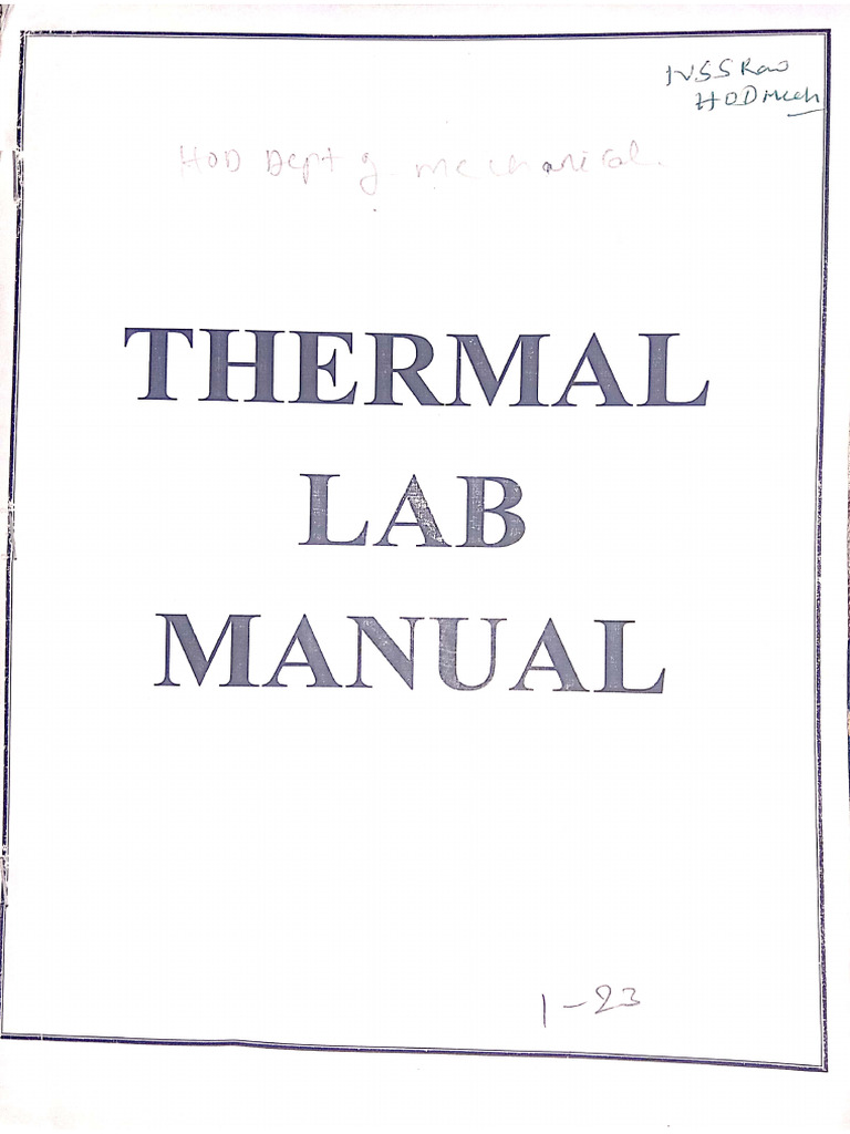 Thermal Lab Manual | PDF