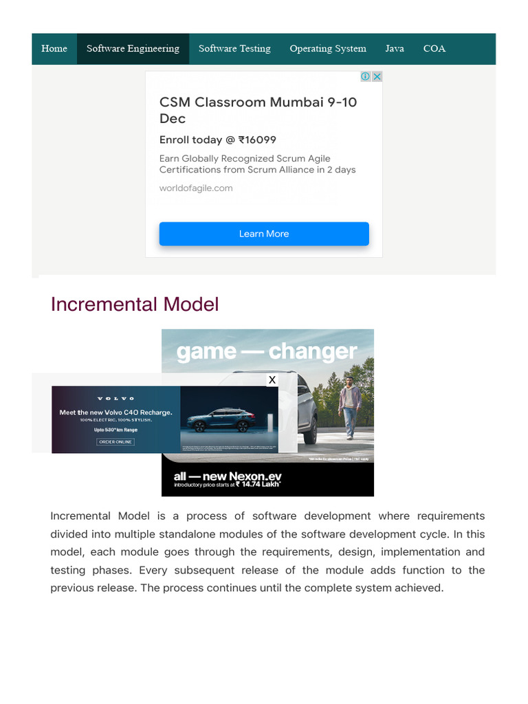 When To Use Incremental Model In Software Engineering