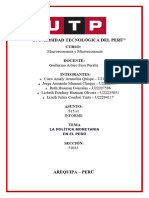 Informe - Política Monetaria en El Perú