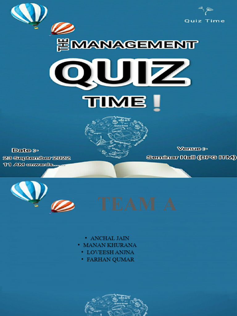 Management Quiz PDF
