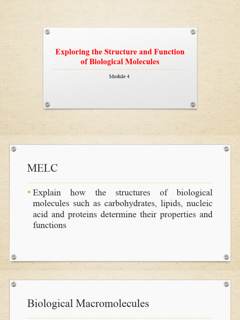 Exploring The Structure and Function of Biological Molecules PDF