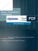 Gasto y Ecuación de Continuidad Fisica 5 Unidad 2