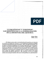 César Itier - "Cuzqueñistas" y "Foráneos": Las Resistencias A La Normalización de La Escritura Del Quechua (1992)