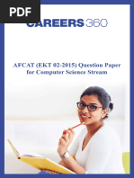 AFCAT EKT Question Paper 2 2015 For Computer Science Stream