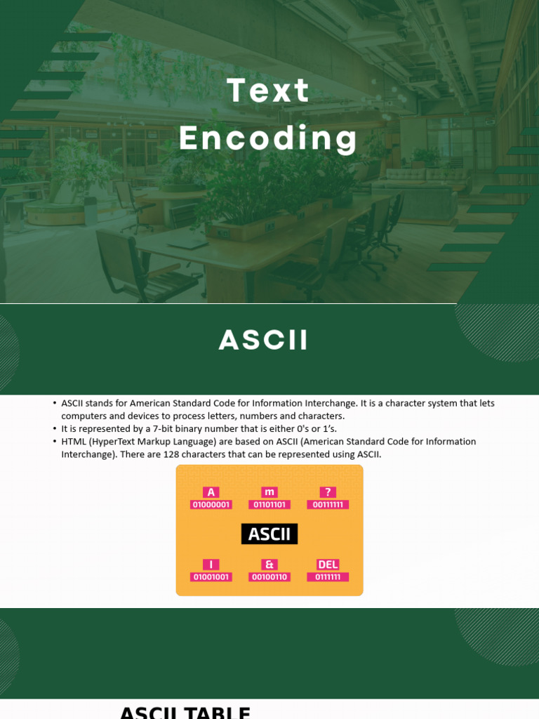Text encoding pdf character encoding ascii